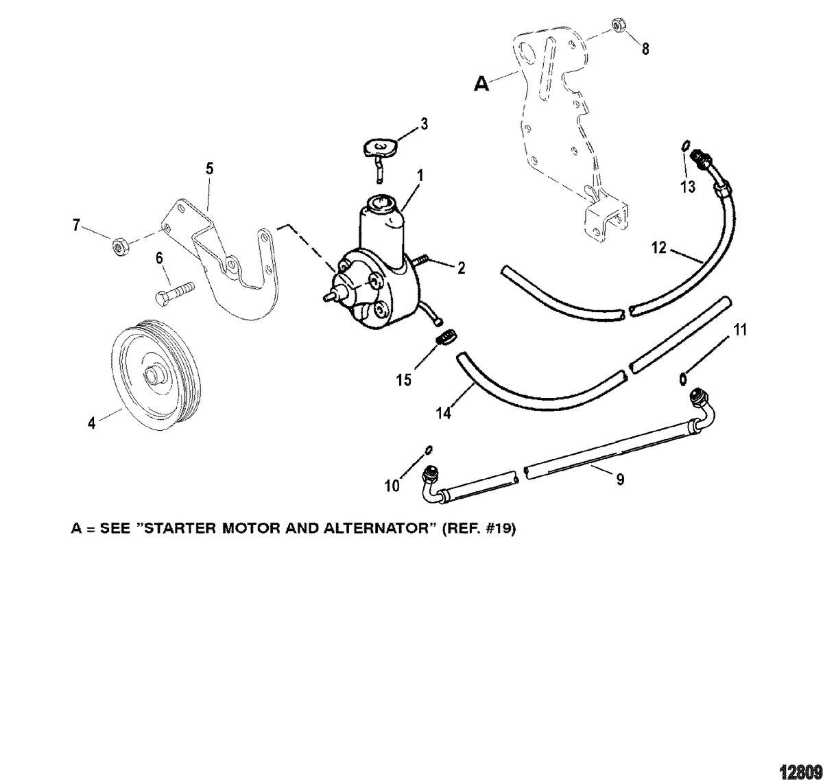 MERCRUISER MX 6.2L MPI BRAVO ENGINE Power Steering Components