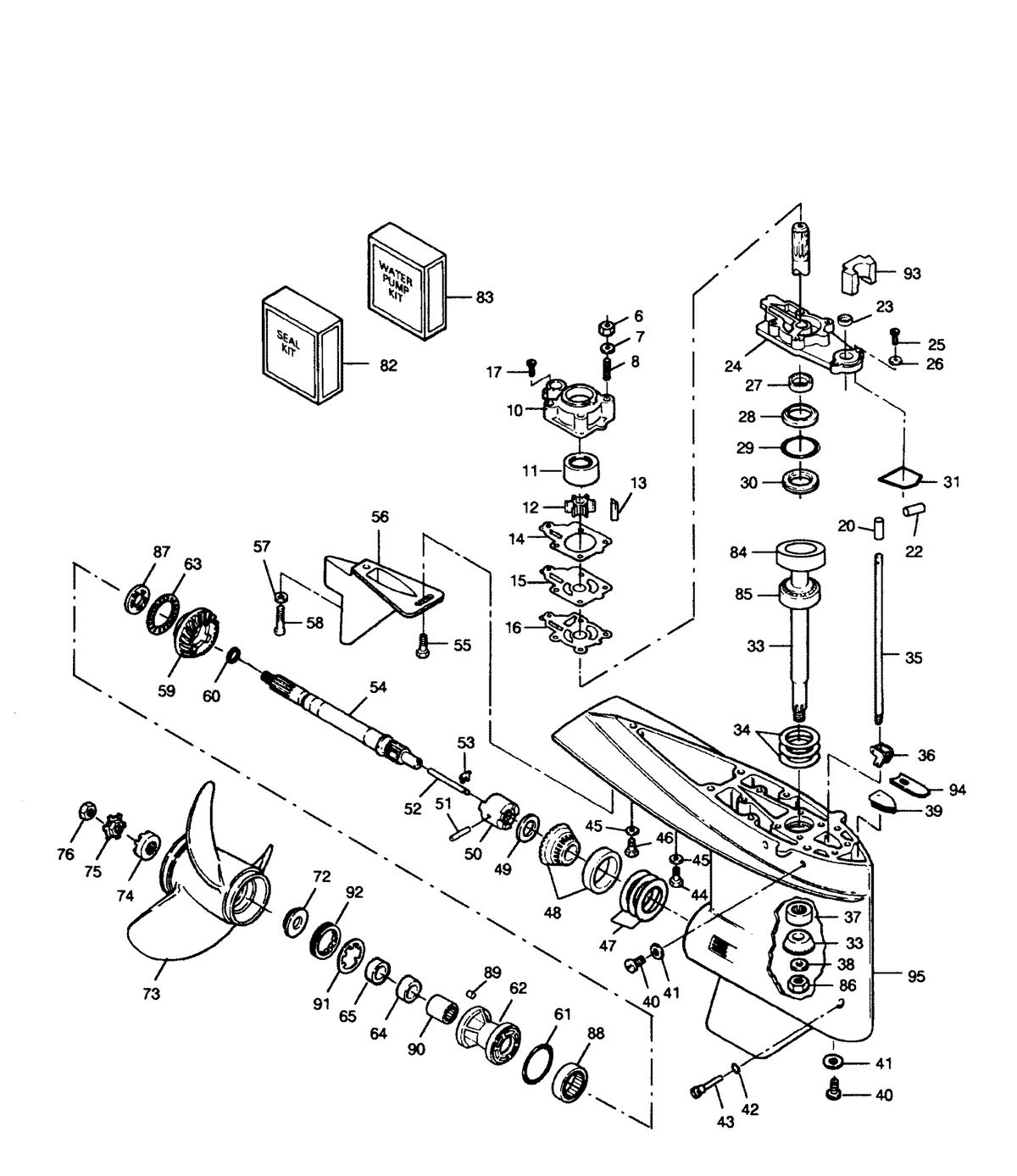 FORCE FORCE 1991 120 H.P "B" MODEL L-DRIVE GEAR HOUSING
