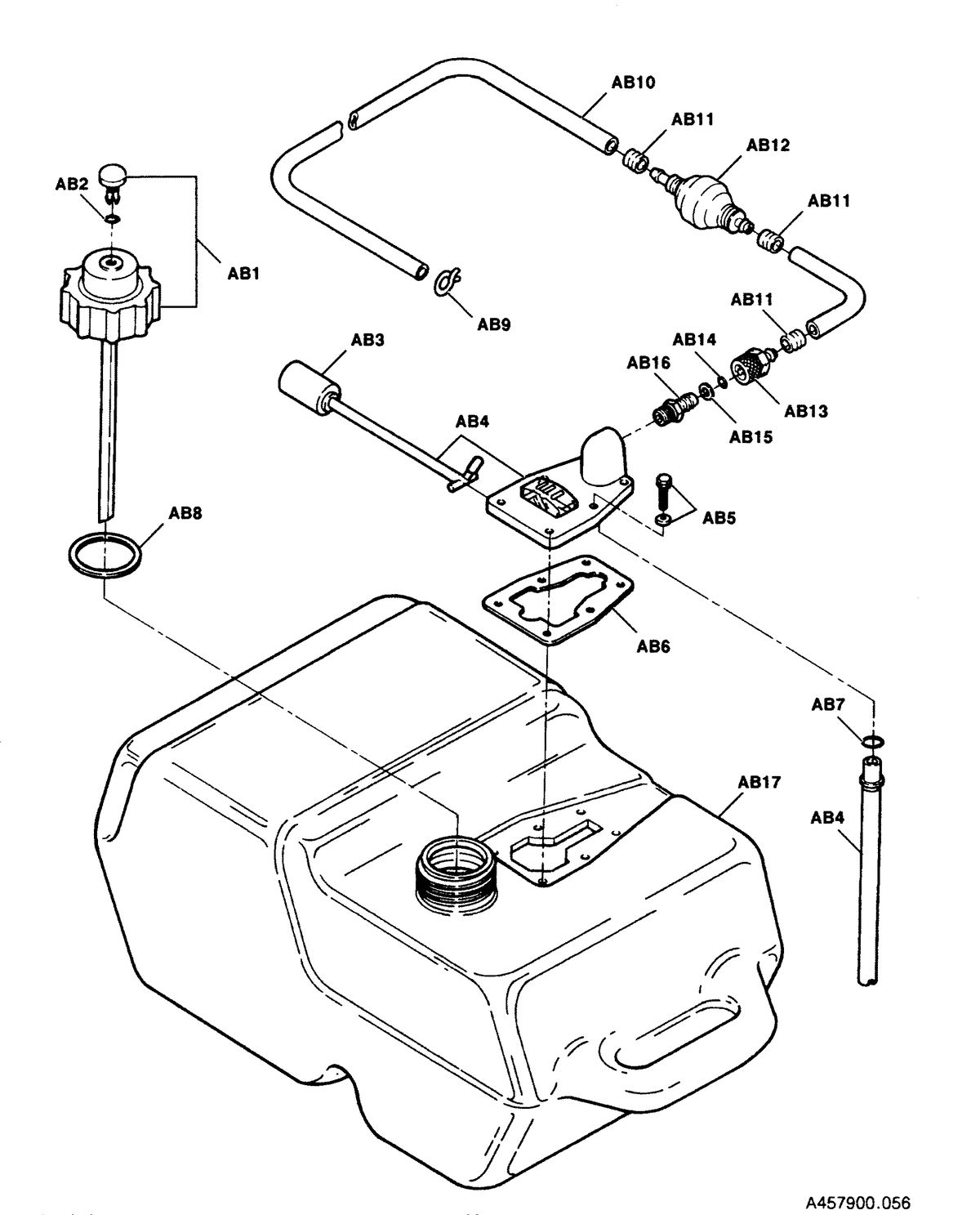 FORCE FORCE 1991 90 H.P. "C" MODELS FUEL TANK AND LINE