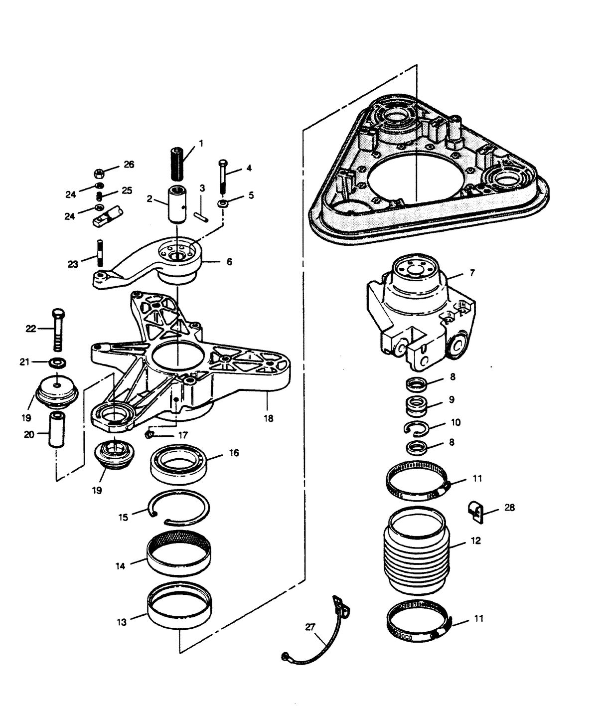 FORCE FORCE 1989 125 HP "A" MODEL L-DRIVE MOUNT AND STEERING YOKE