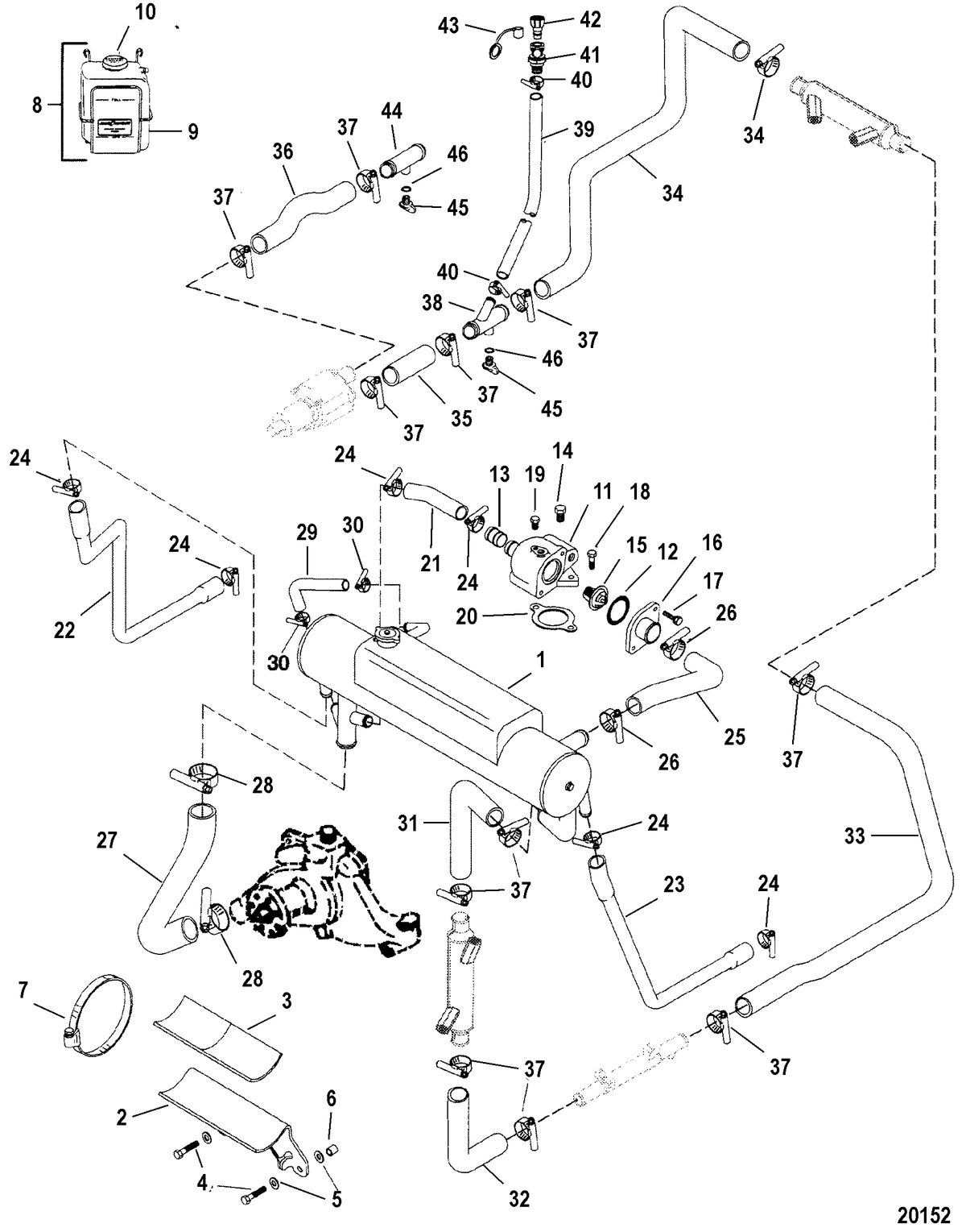 MERCRUISER 454 MAG MPI HORIZON AND 8.2L MIE MPI CLOSED COOLING SYSTEM(454 MAG MPI HORIZON)