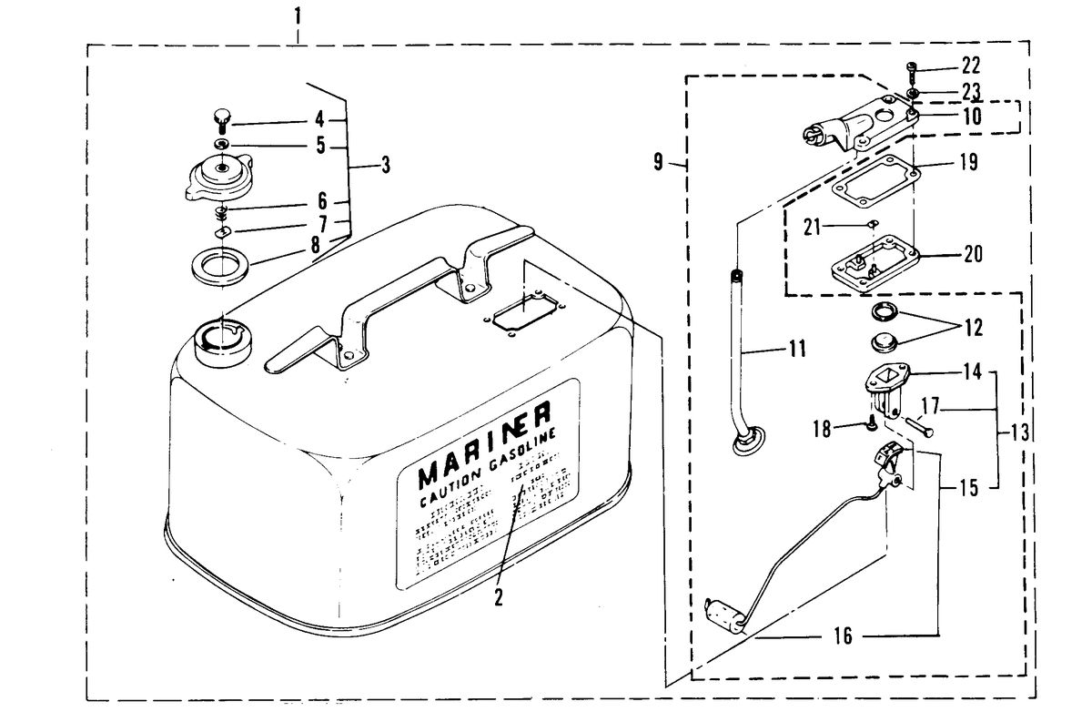 MARINER 4 H.P. OPTIONAL FUEL TANK ASSEMBLY
