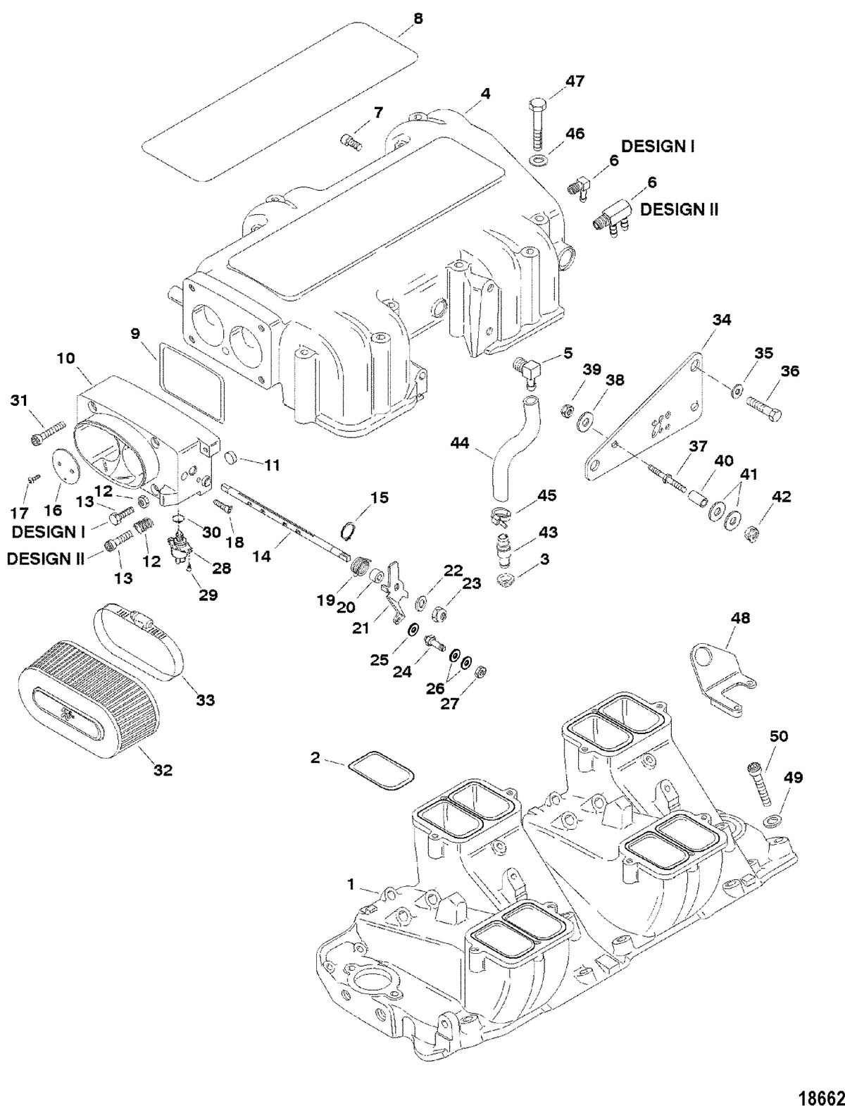 RACE STERNDRIVE 500 EFI Intake Manifold And Intake Plenum