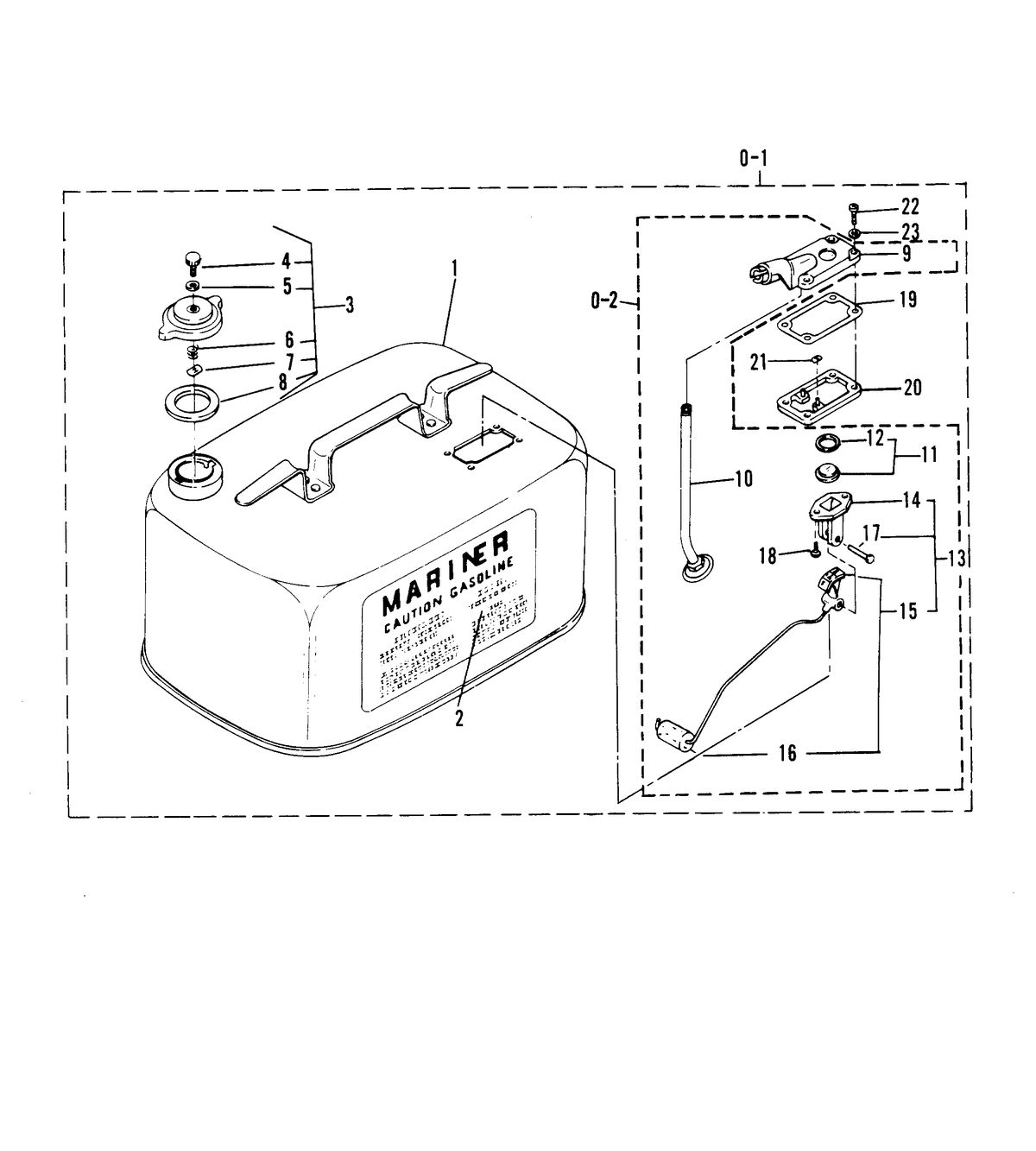 MARINER 6/8 H.P. FUEL TANK ASSEMBLY