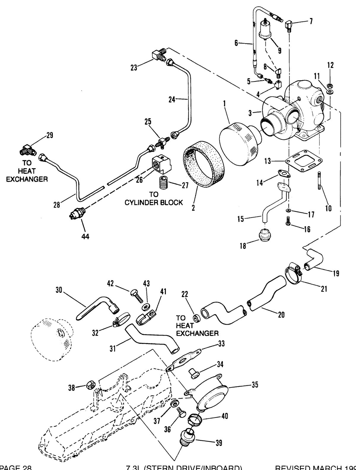 MERCRUISER D7.3L/270 DIESEL ENGINE (STERN DRIVE/INBOARD) TURBOCHARGER AND AIR CLEANER