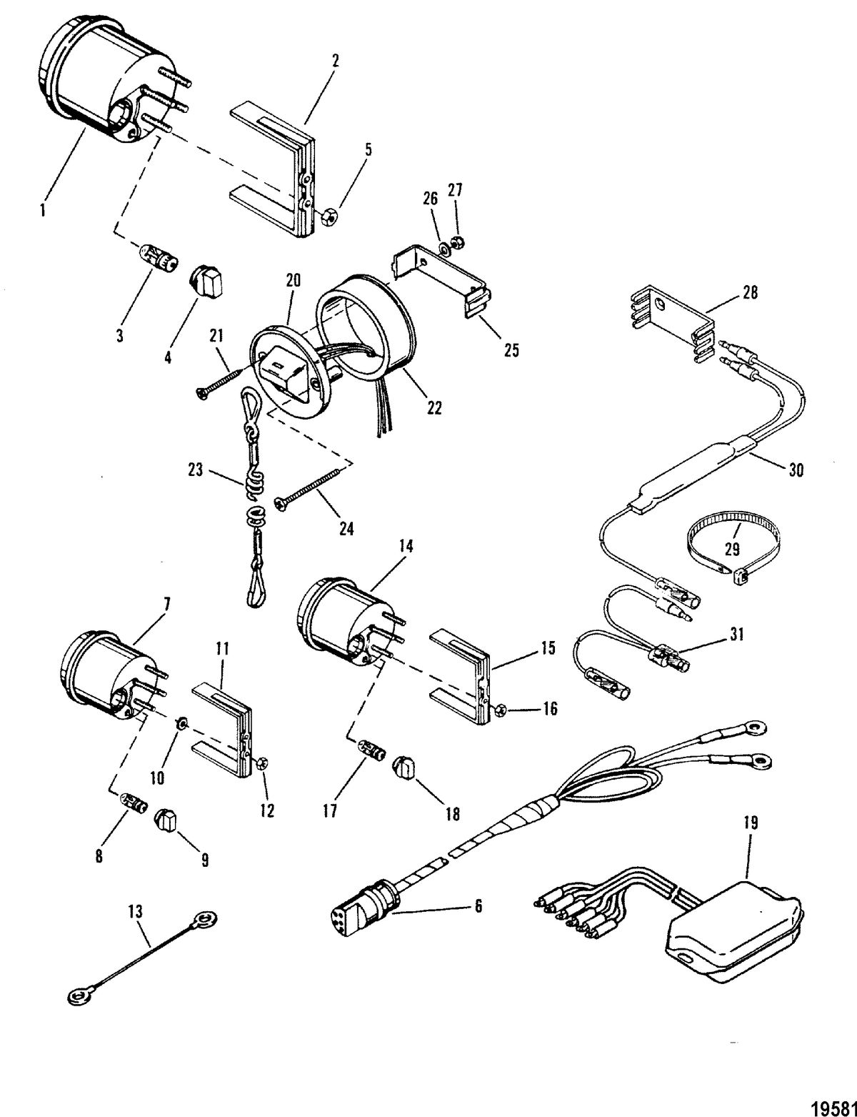 MERCURY/MARINER 135 / 150 / 175 200(2.5L) XR4/MAGNUM II Instrumentation