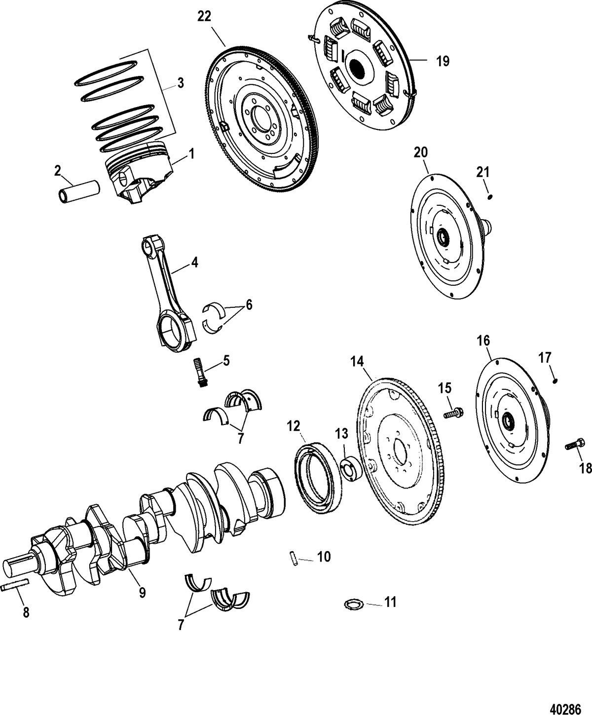 RACE STERNDRIVE 525 EFI Engine Components(Crankshaft / Piston / Connecting Rods)
