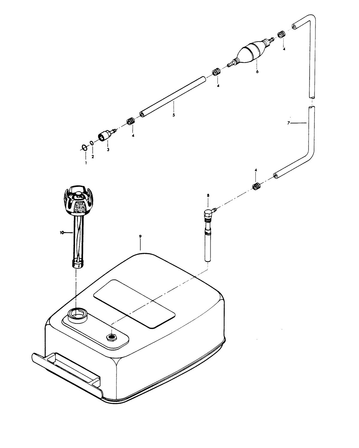 CHRYSLER 30 H.P. FUEL TANK AND LINE