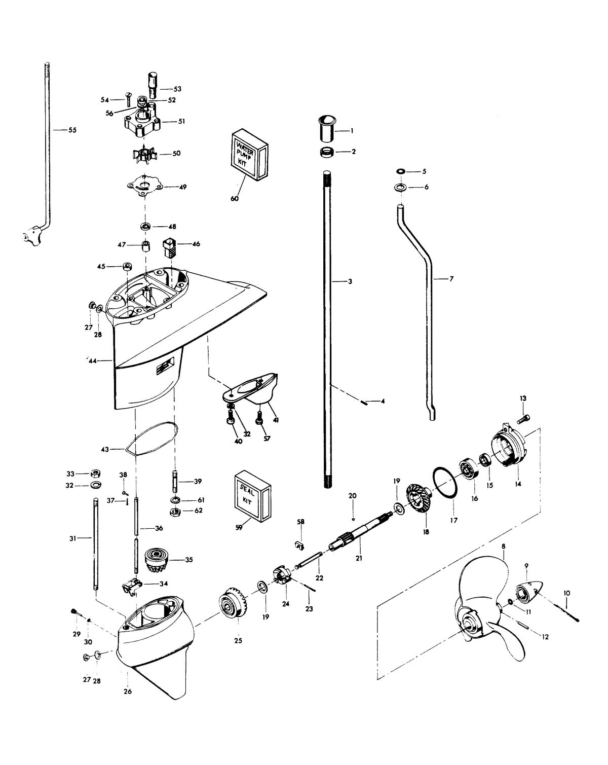 CHRYSLER 50 H.P. GEAR HOUSING