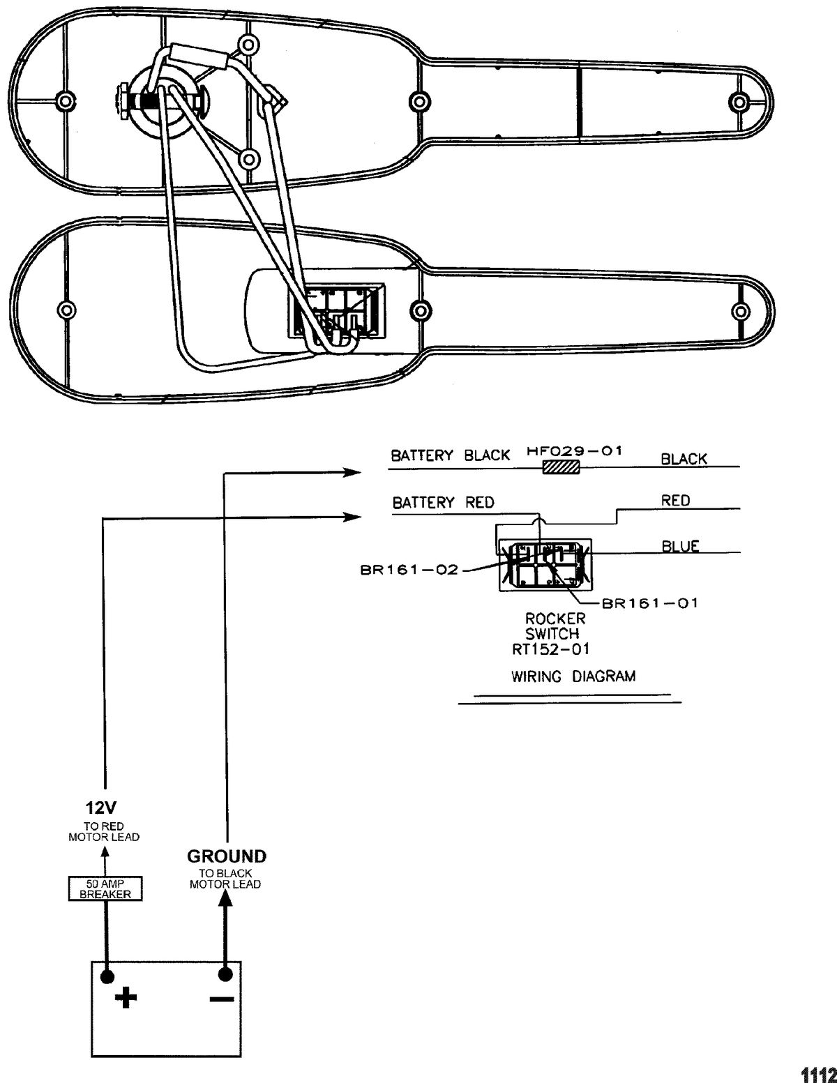 TROLLING MOTOR MOTORGUIDE ENERGY SERIES Wire Diagram(Model ET22) (12 Volt)