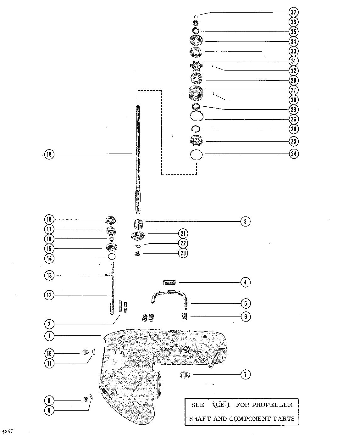 MERCURY MERC 400 GEAR HOUSING ASSEMBLY, COMPLETE(PAGE 1)