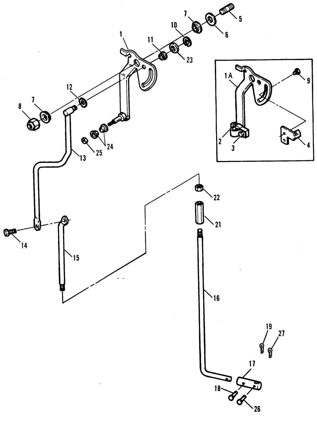 FORCE 70 H.P. GEAR SHIFT LINKAGE
