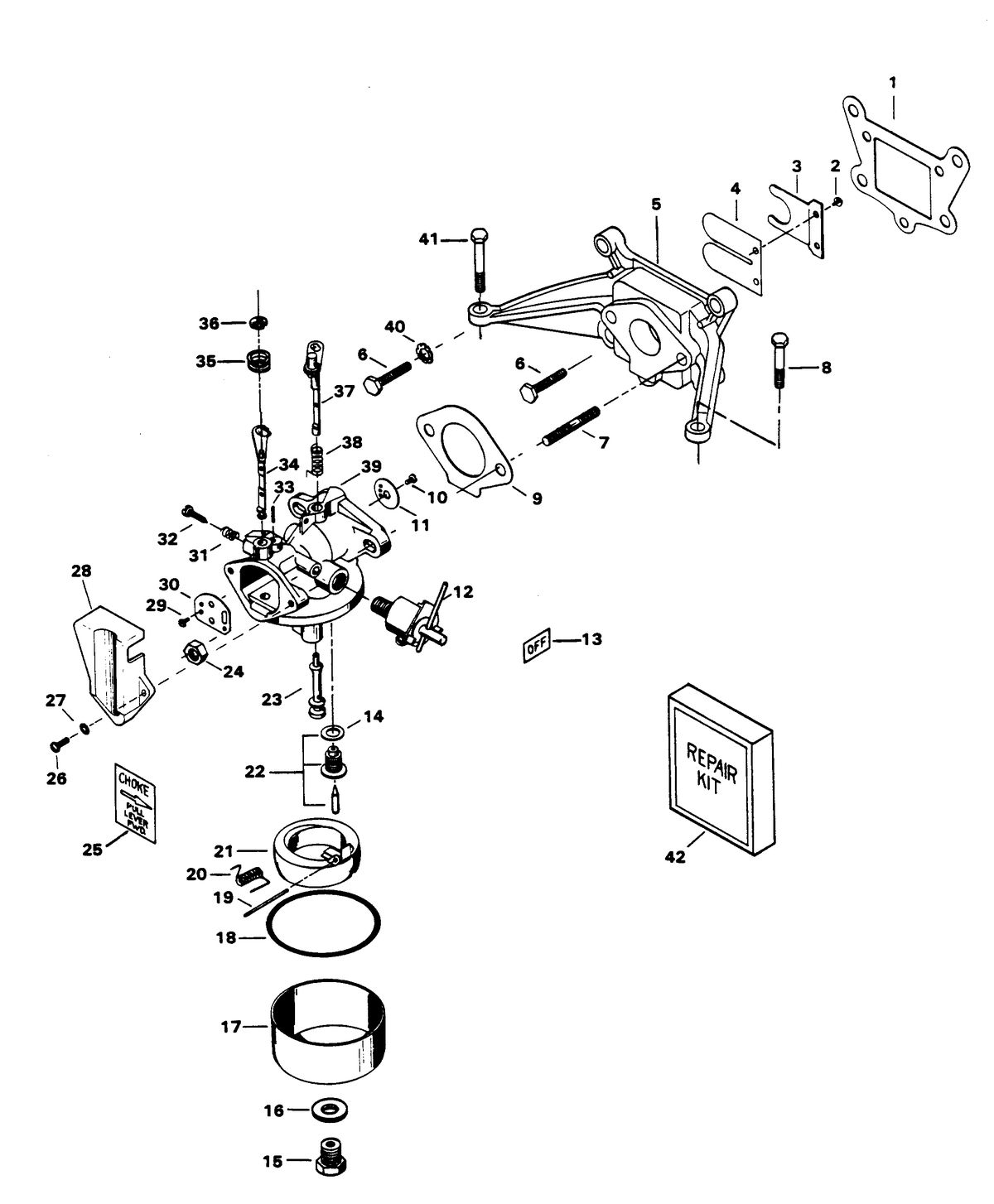CHRYSLER 3.5 H.P. CARBURETOR & REED PLATE