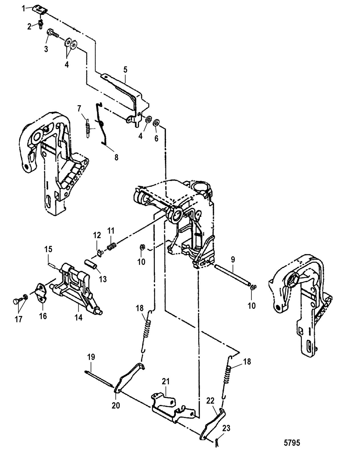 MERCURY/MARINER 40 LIGHTNING/40 LIGHTNING XR40 SEAPRO/MARATHON/50 INTERNATIONAL Manual Tilt
