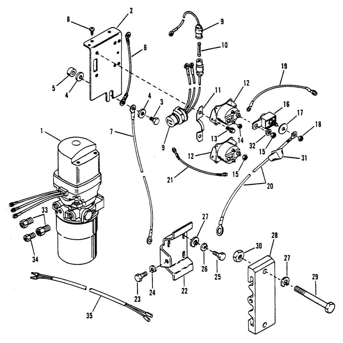 RACE OUTBOARD 2.5L EFI 2.5L EFI OFFSHORE HYDRAULIC PUMP AND MOUNTING BRACKETS