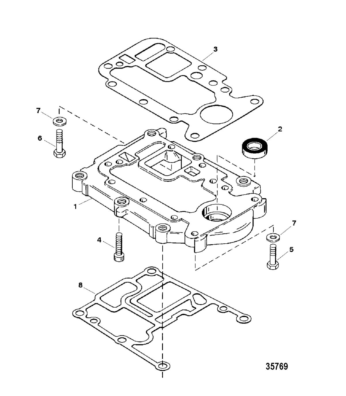 FORCE FORCE 40/50 H.P. (1998-1999) Adaptor Plate, Upper