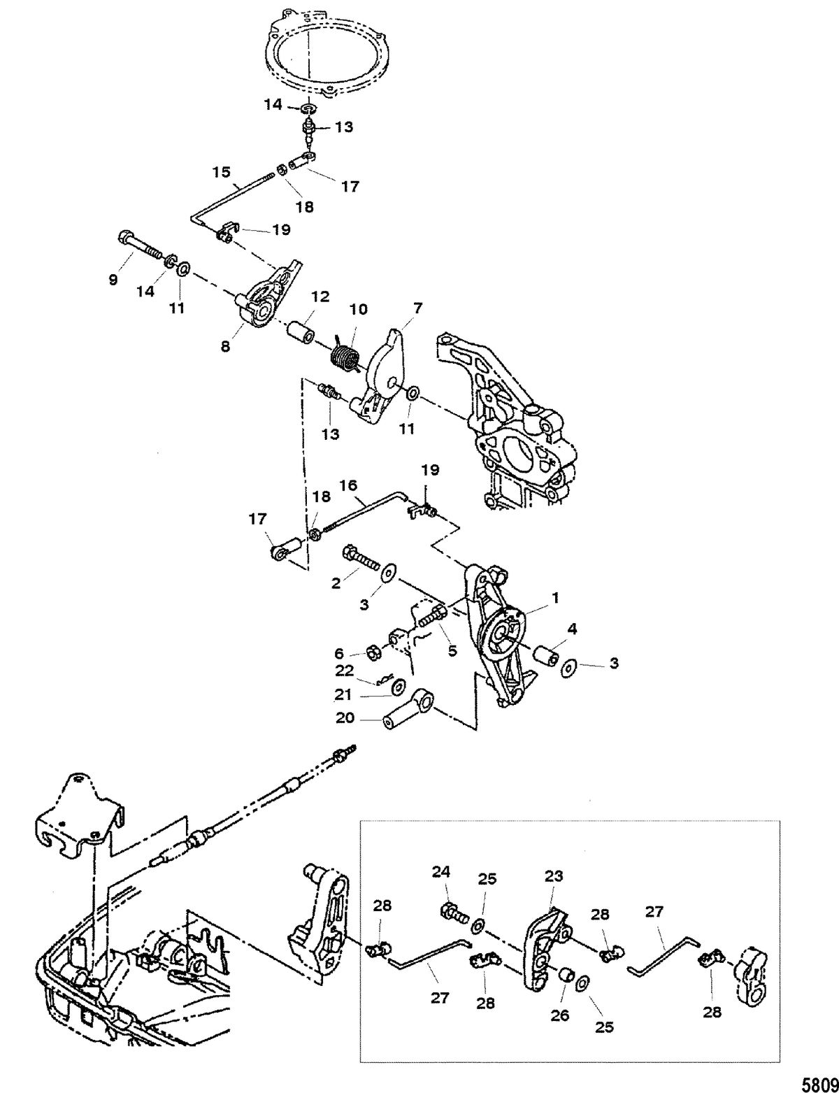 MERCURY/MARINER 40/40 LIGHTNING XR/50 Throttle Linkage