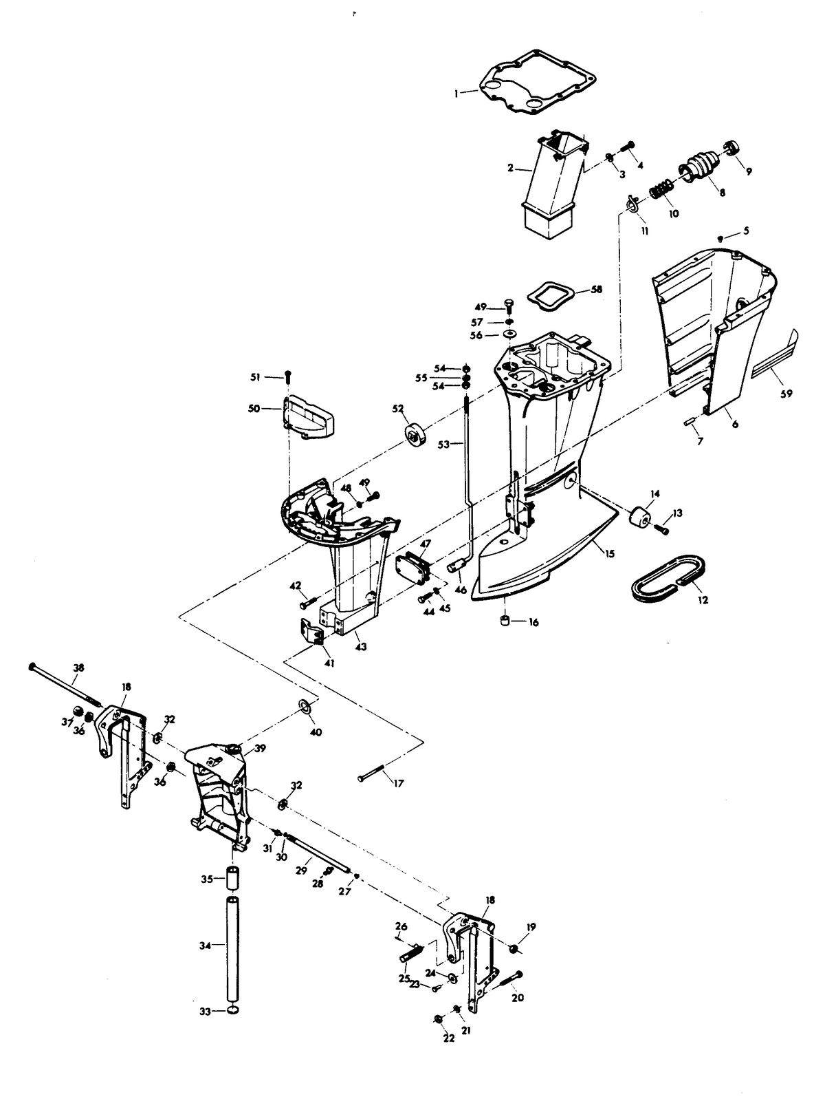 CHRYSLER 115 H.P. CHARGER MOTOR LEG