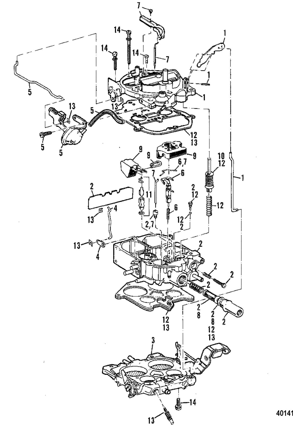MERCRUISER 260 ENGINE (G.M.) CARBURETOR, With Sight Tube
