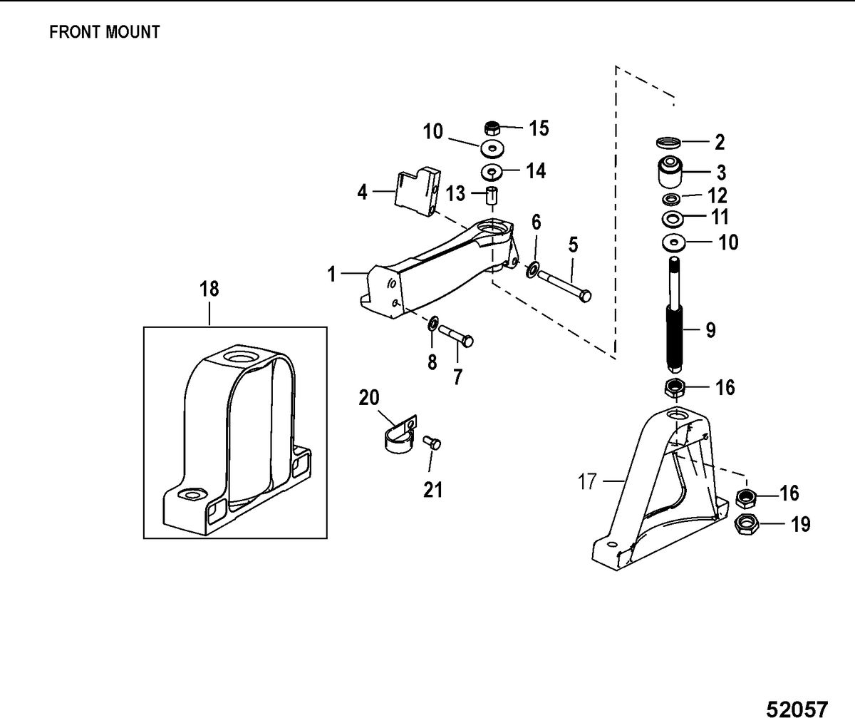 MERCRUISER 3.0L TKS ALPHA PLUS SERIES Engine Mounting