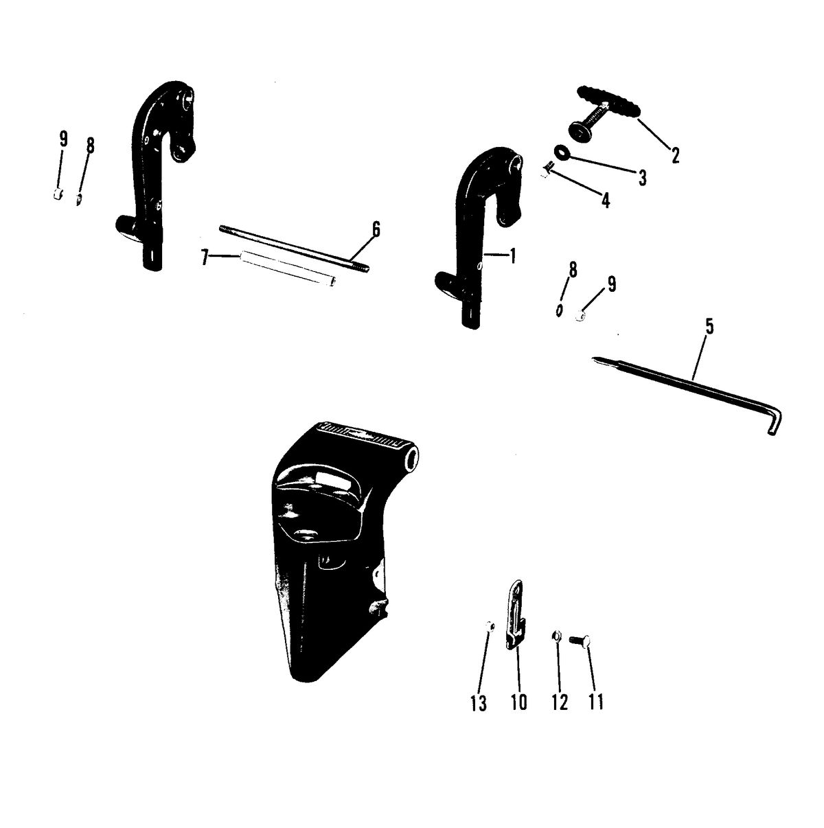 RACE OUTBOARD 7.5 J CLAMP BRACKET ASSEMBLY
