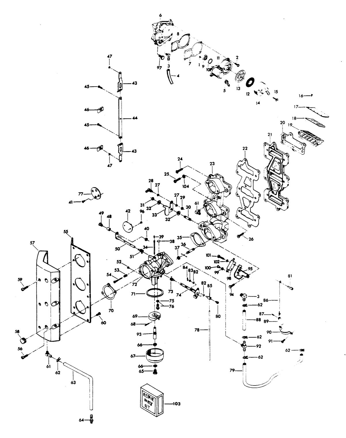 CHRYSLER 70 HP SKIER CARBURETOR