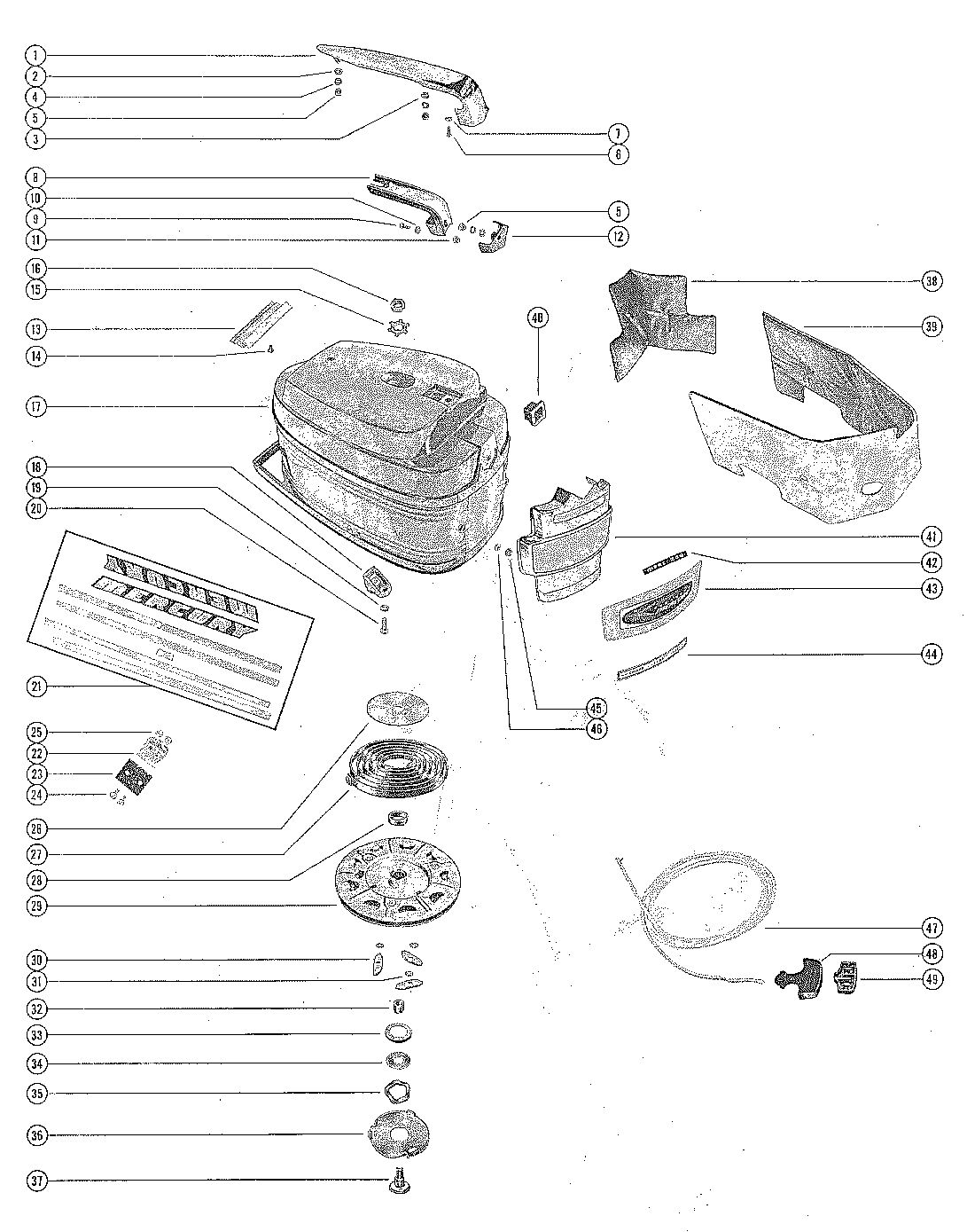 MERCURY MERC 200 TOP COWL AND STARTER ASSEMBLY (MERC 200-1 AND MERC 200-2)