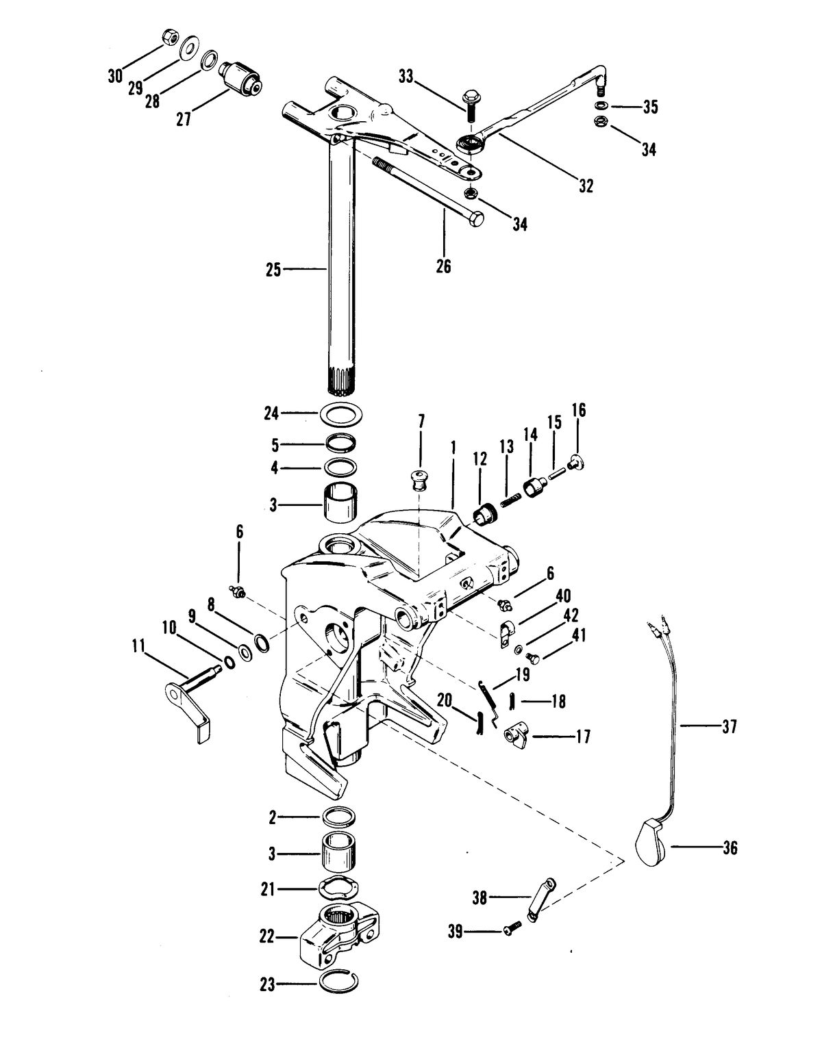 RACE OUTBOARD MOD-VP SWIVEL BRACKET AND STEERING ARM