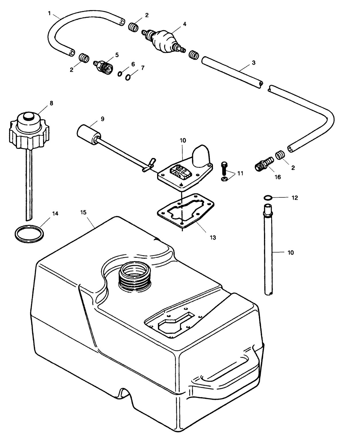 SEARS SEARS 15 H.P. FUEL TANK AND LINE