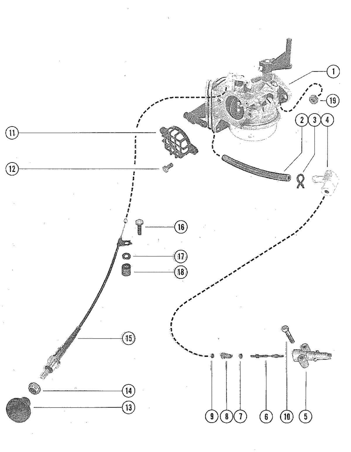 MERCURY MERC 110 CARBURETOR AND CHOKE ASSEMBLY