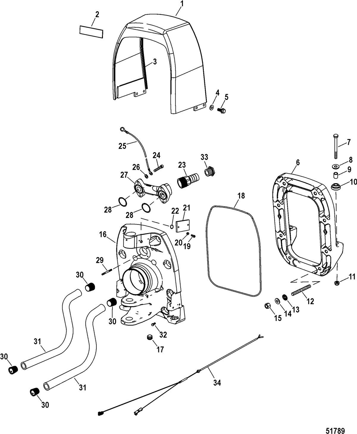 RACE STERNDRIVE NXT1 DRIVE AND TRANSOM Outer Transom Assembly