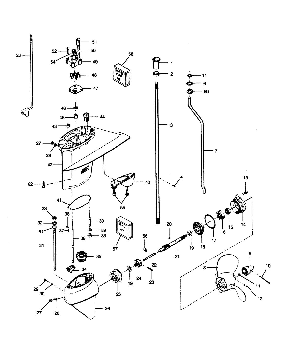 FORCE FORCE 1990 35 H.P. "B" MODELS GEAR HOUSING