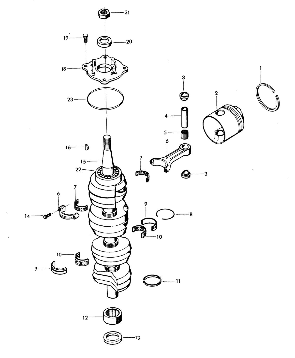 CHRYSLER 115 H.P. CRANKSHAFT AND PISTON GROUP