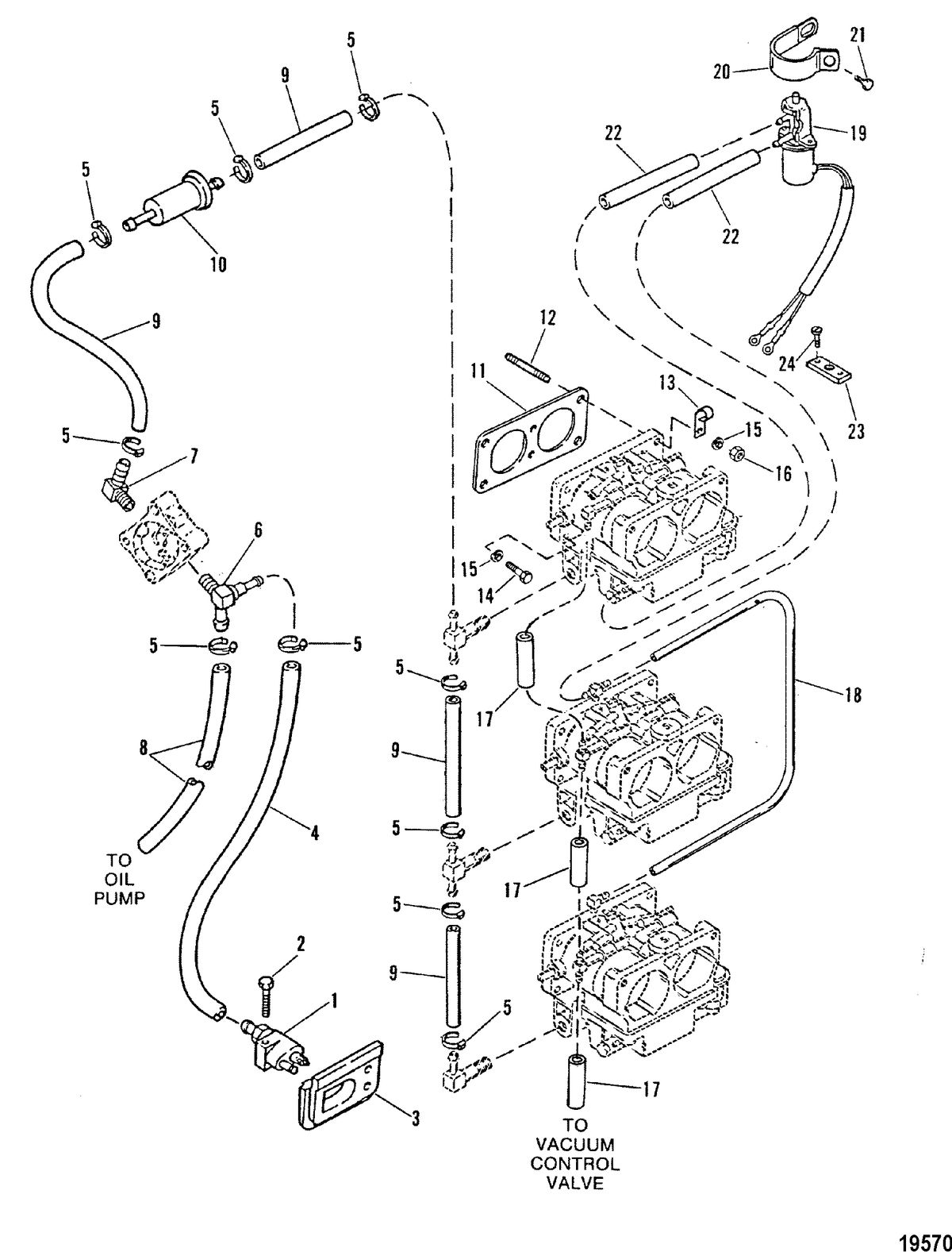 MERCURY/MARINER 135 / 150 / 175 200(2.5L) XR4/MAGNUM II Fuel Lines