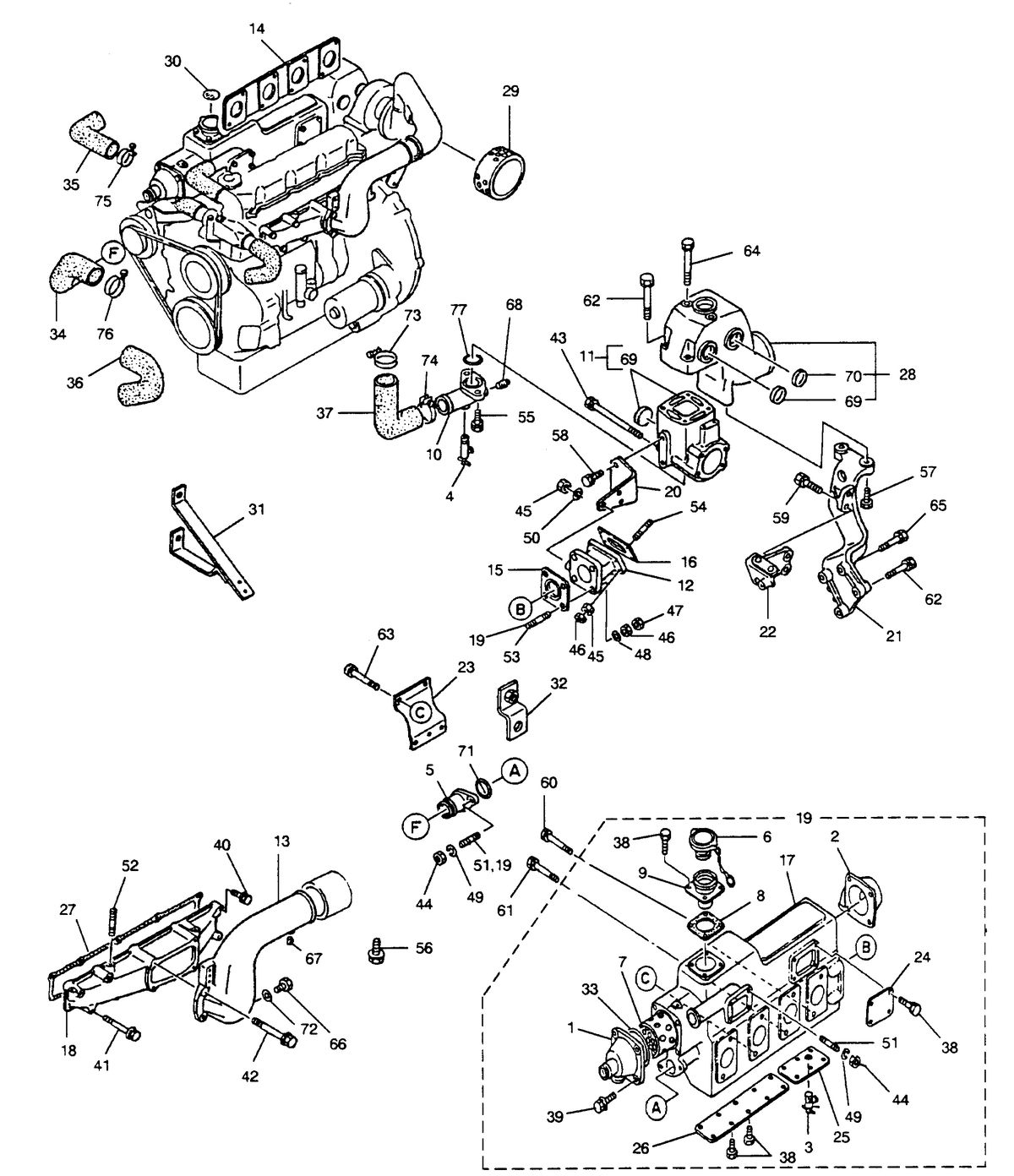 U.S. MARINE US MARINE W04CTI (210 H.P.) DIESEL INTAKE AND EXHAUST SYSTEM