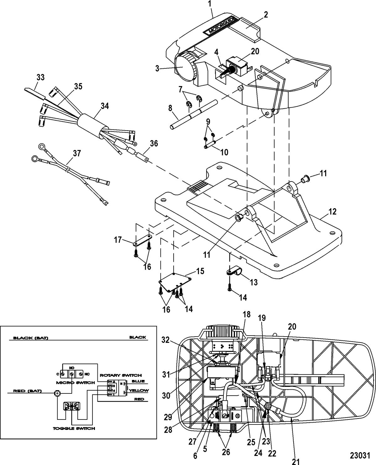 TROLLING MOTOR MOTORGUIDE FRESH WATER SERIES Foot Pedal Assembly(M899721T)