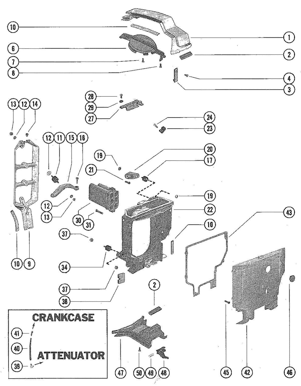 MERCURY MERC 70 (3 CYLINDER) COWL SUPPORT BRACKETS