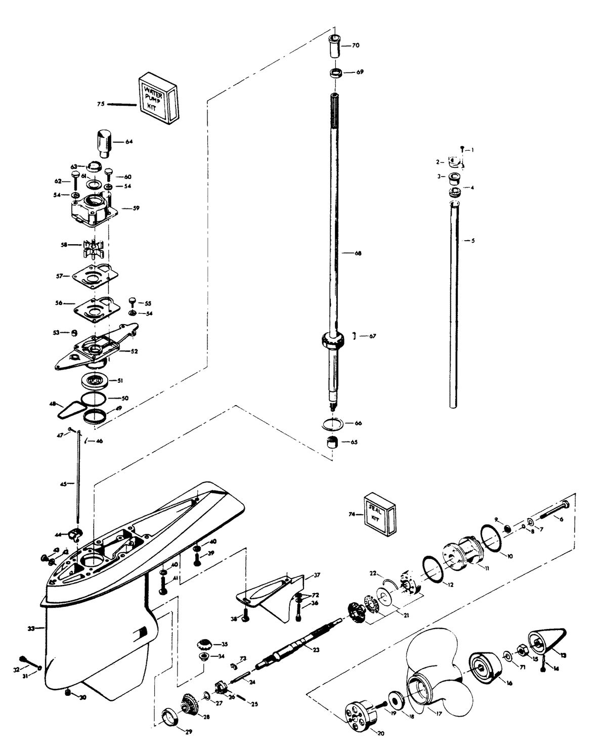 CHRYSLER 100 H.P. GEAR HOUSING