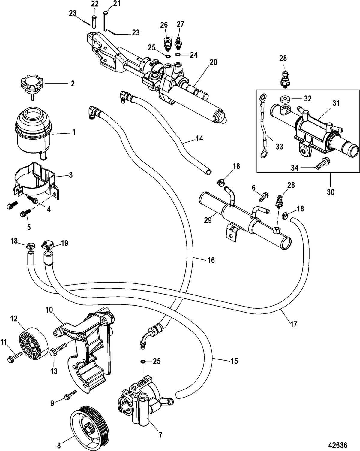 MERCRUISER 496 MAG STERNDRIVE Steering Components