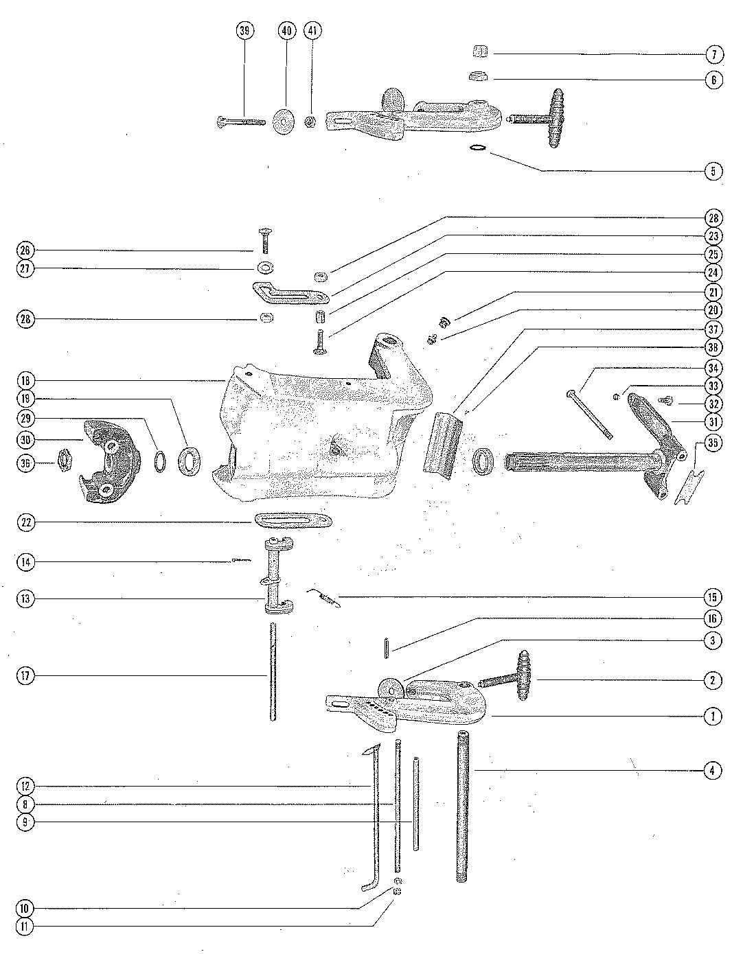 MERCURY MERC 500 CLAMP AND SWIVEL BRACKET ASSEMBLY