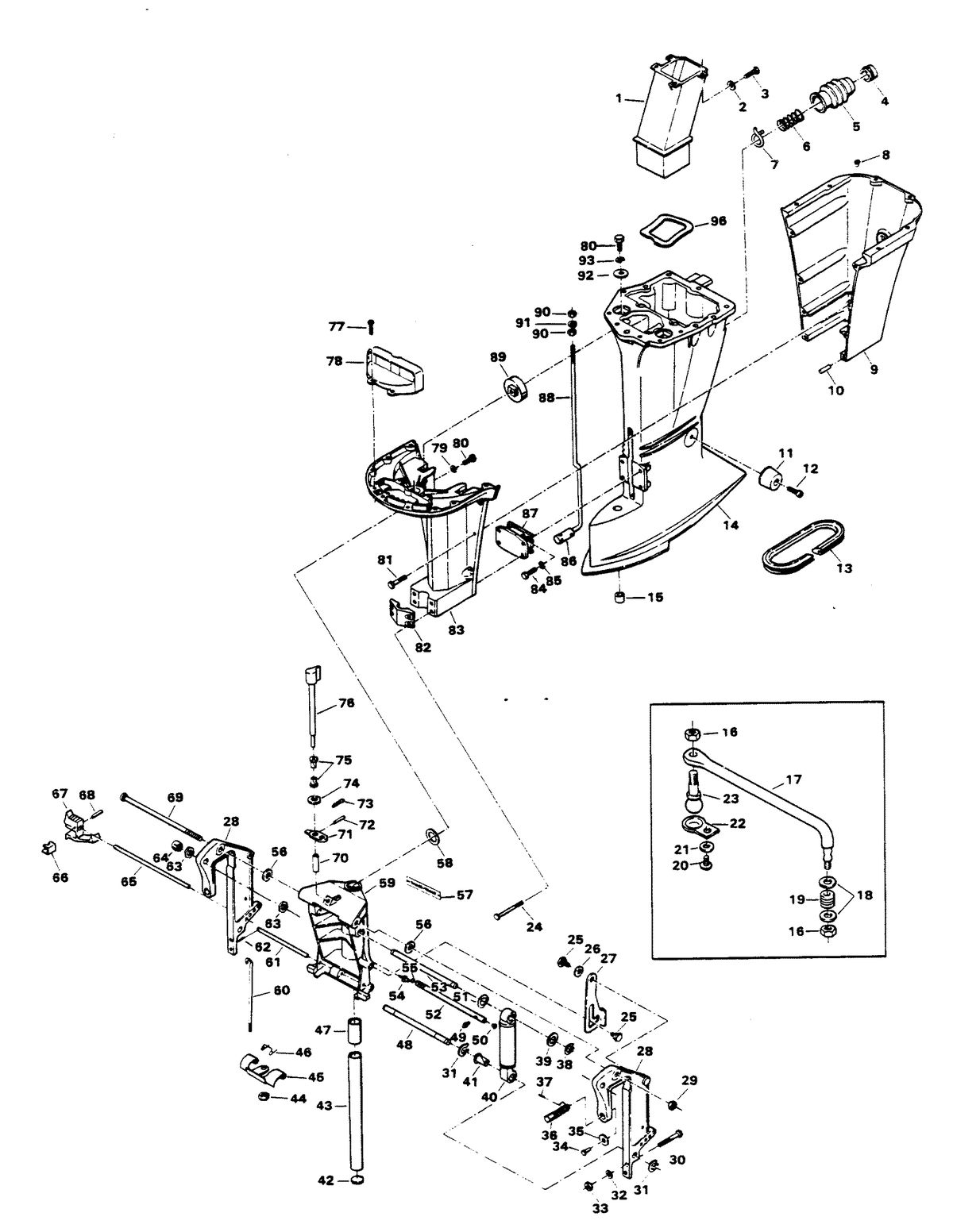 CHRYSLER 140 H.P. MOTOR LEG