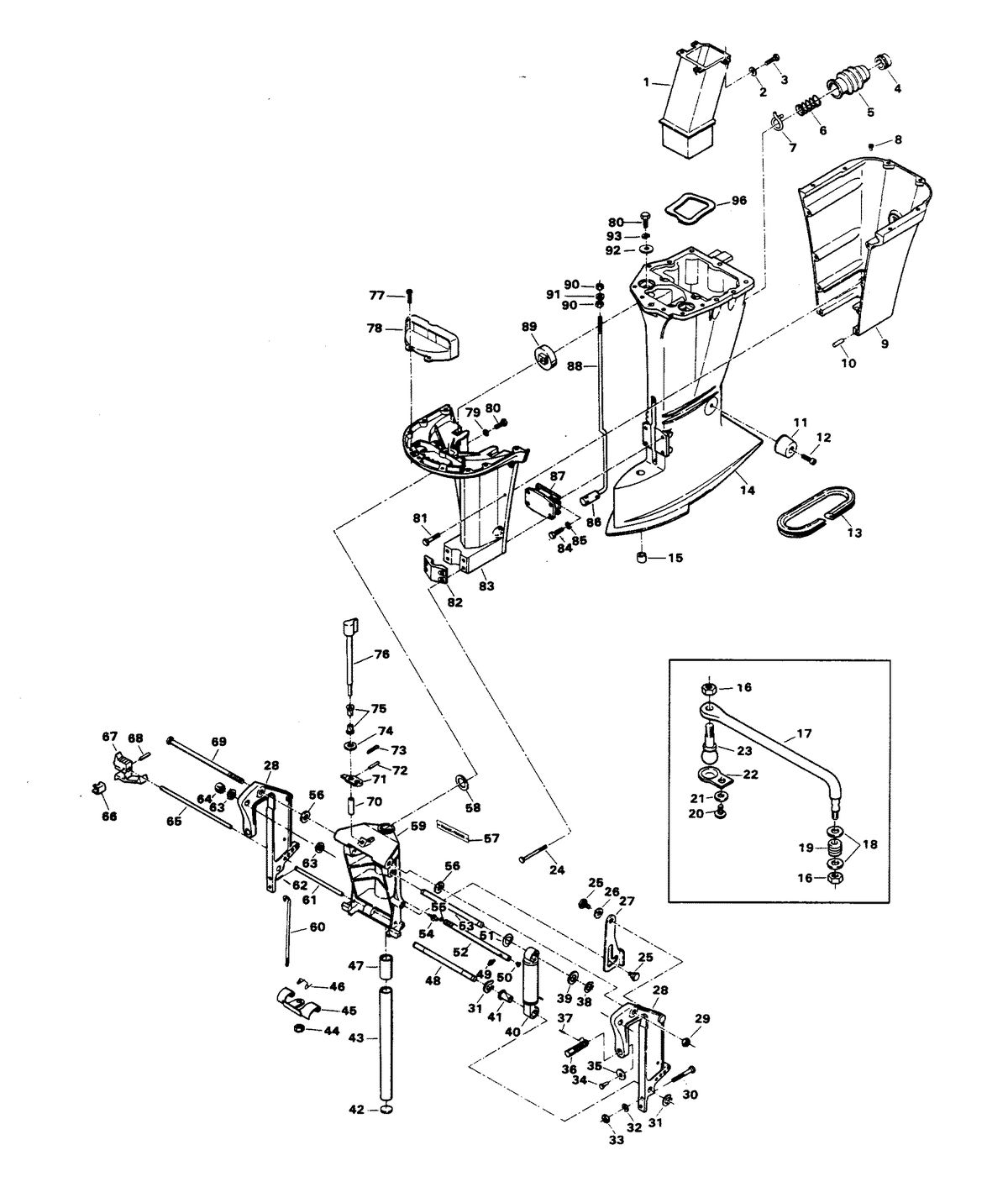 CHRYSLER 100 H.P. MOTOR LEG