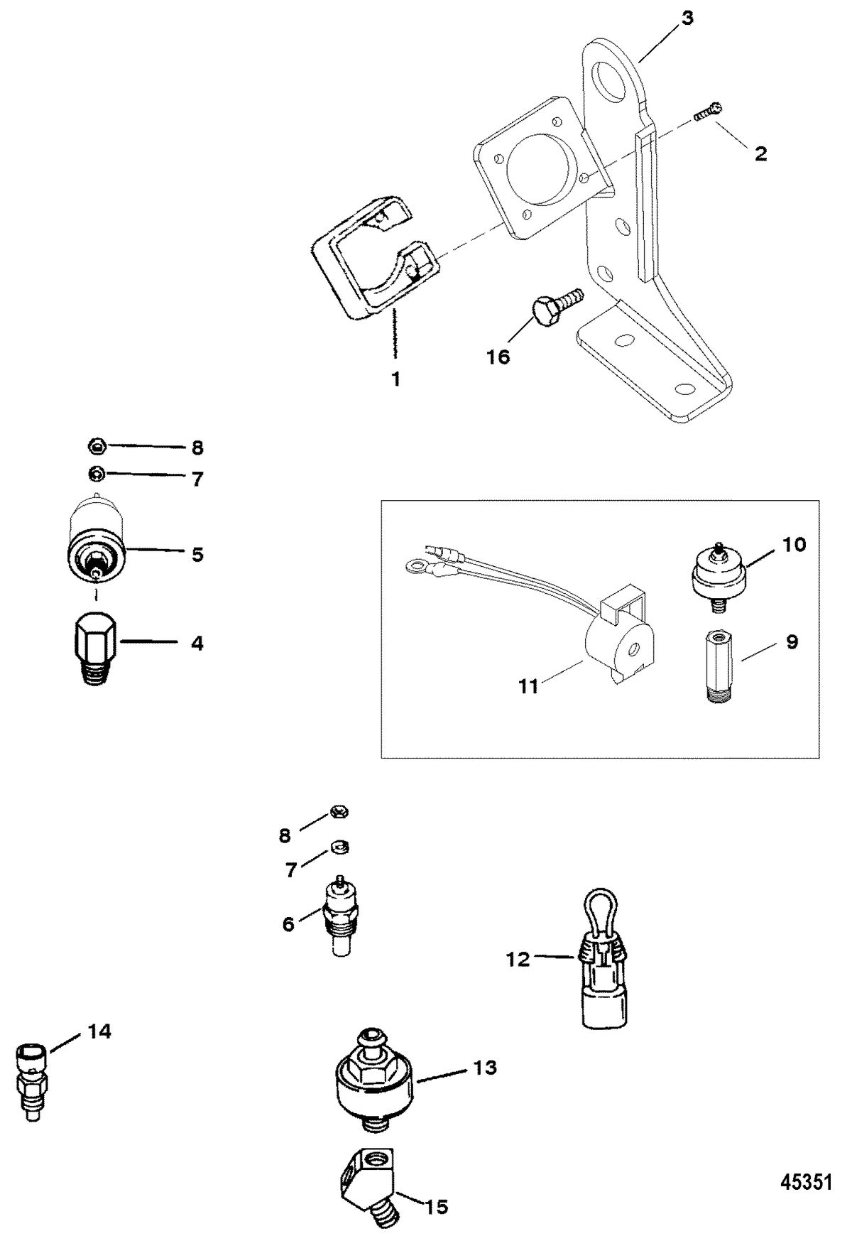 MERCRUISER 5.7L EFI (MIE)TBI (GEN+) SENDERS AND SENSORS