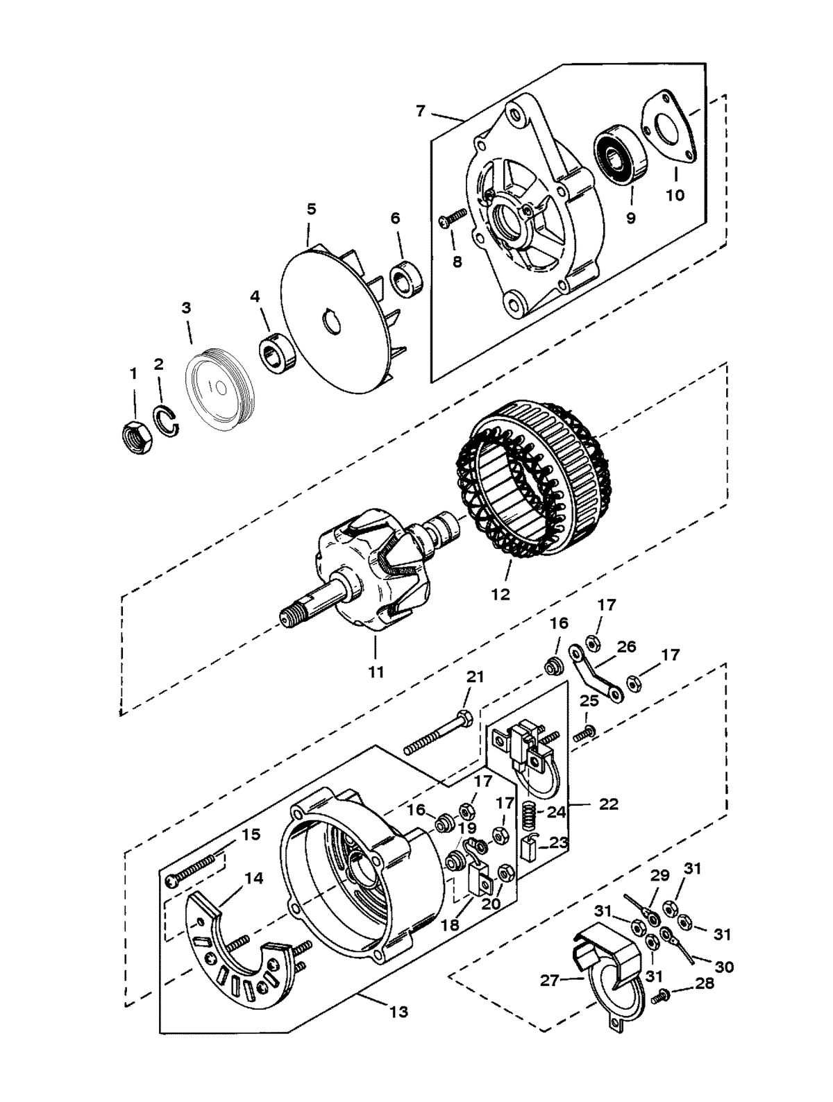 MERCRUISER 350 MAGNUM TOURNAMENT SKI (CARB) ALTERNATOR