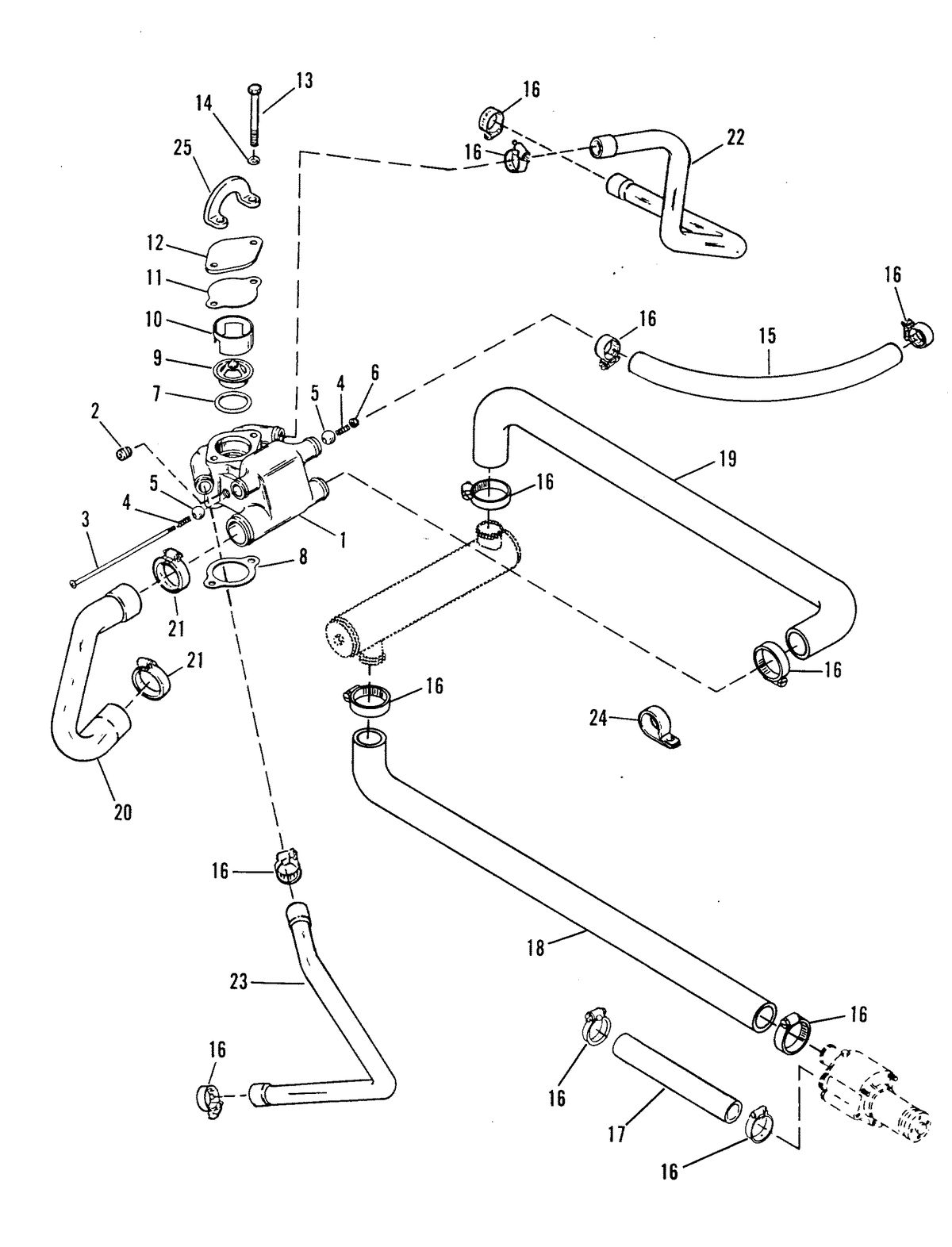 MERCRUISER 502 MAGNUM BRAVO ENGINE THERMOSTAT HOUSING (STANDARD COOLING)