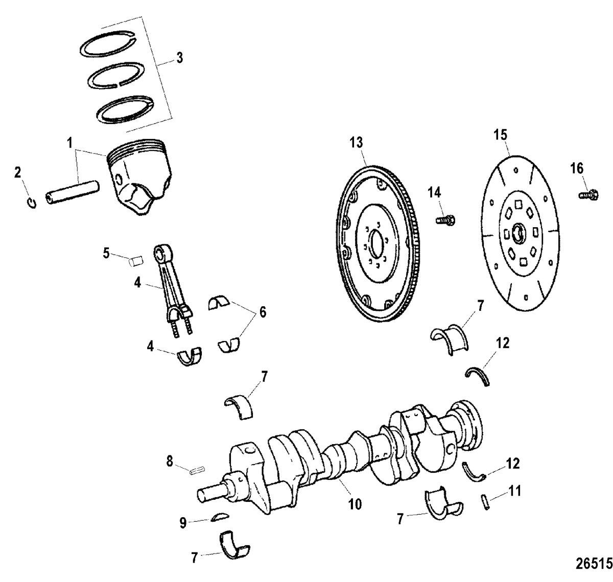 RACE STERNDRIVE 900 SC - DRY SUMP Crankshaft / Piston / Connecting Rods