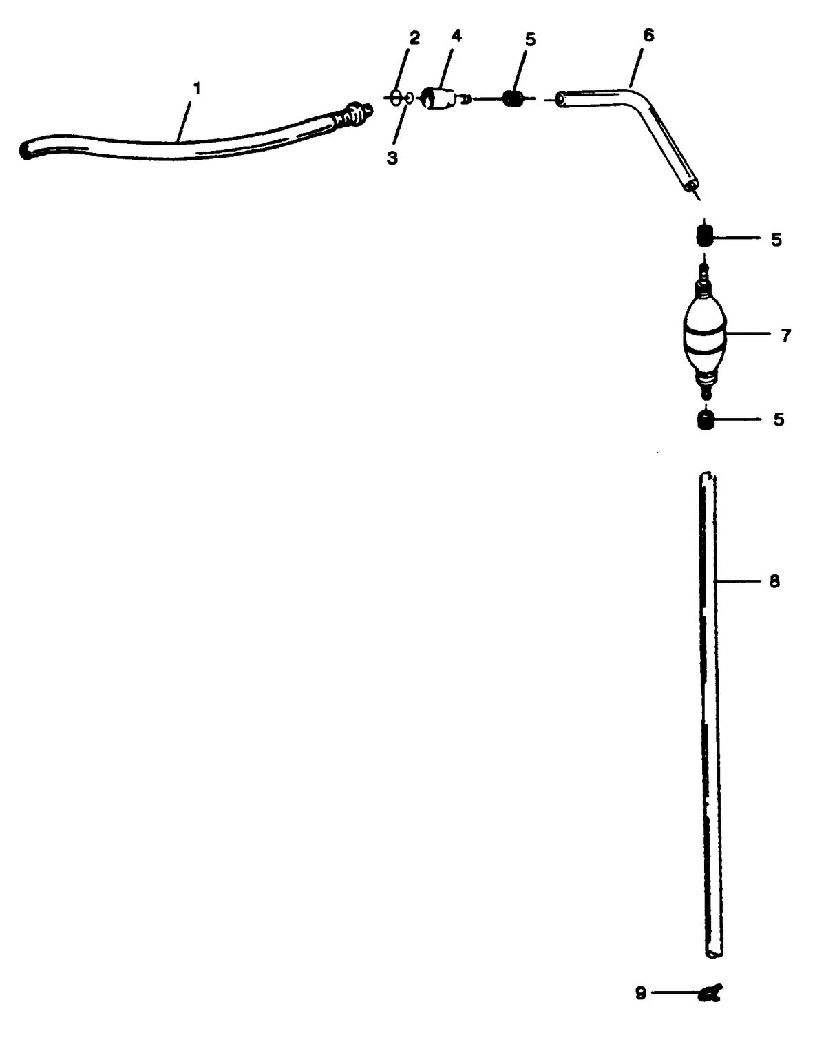 FORCE FORCE 1989 85 H.P. "A" MODELS FUEL LINE