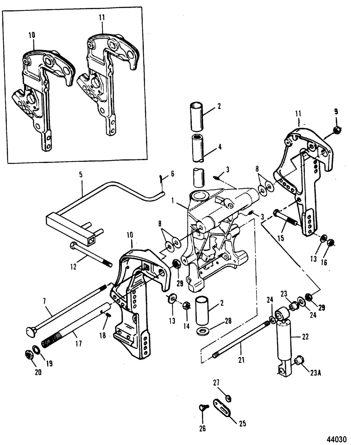 FORCE 90 HP FORCE Swivel / Transom Brackets(Power Trim