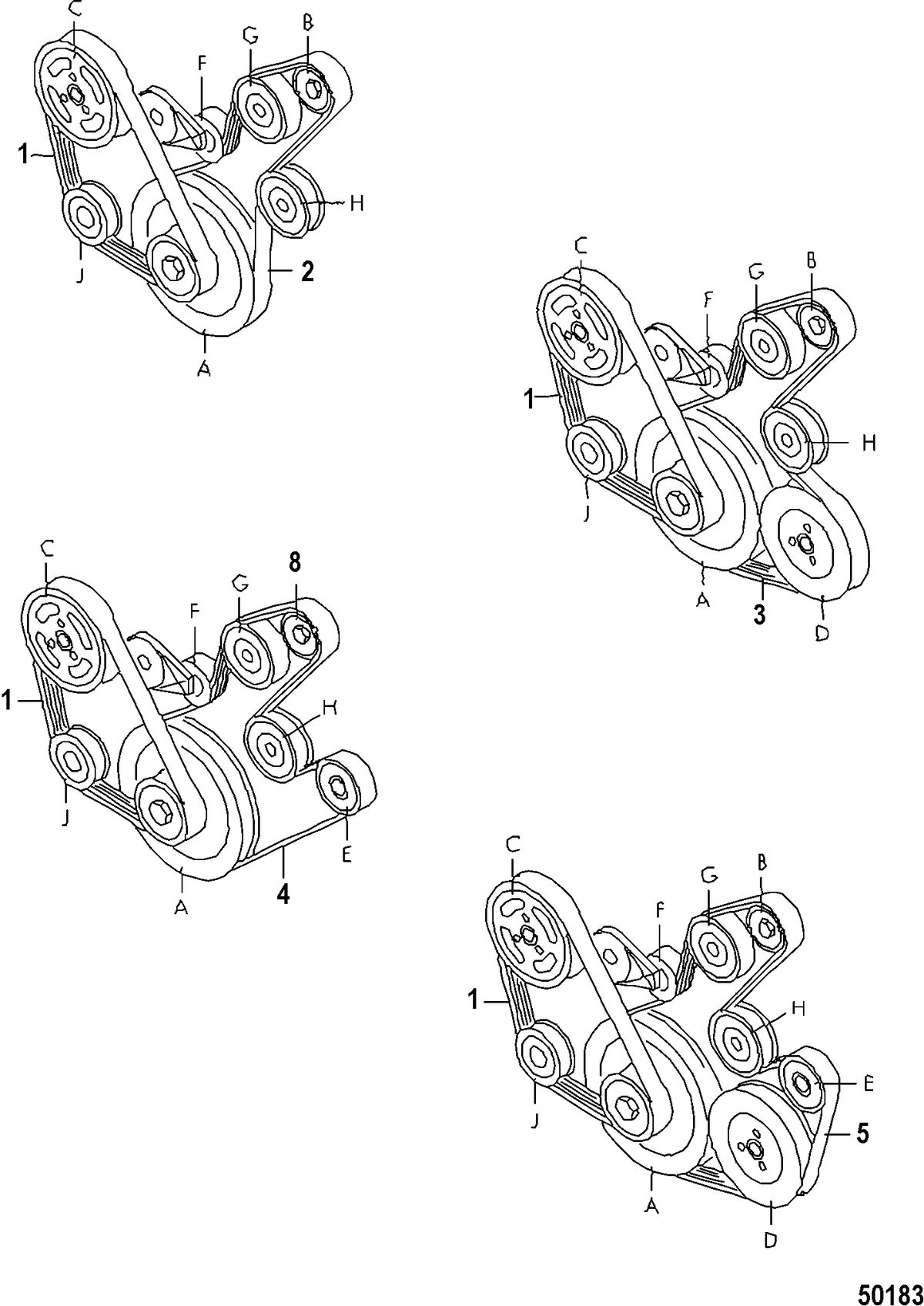 MERCRUISER VW 2.5L V-BELTS