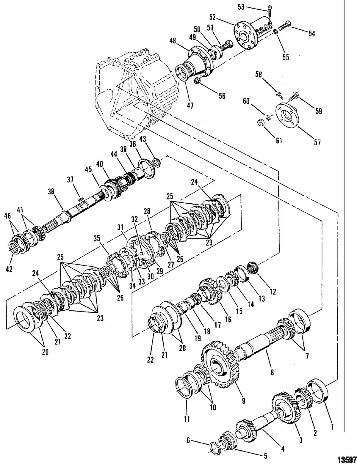 MERCRUISER 530 D-TA / 636 D -TA D183 TURBO AC/D219AC Transmission(Inline) (Internal Components)